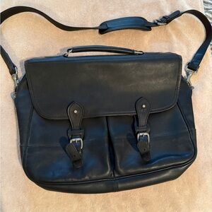 Tusting Leather Clipper briefcase / messenger bag